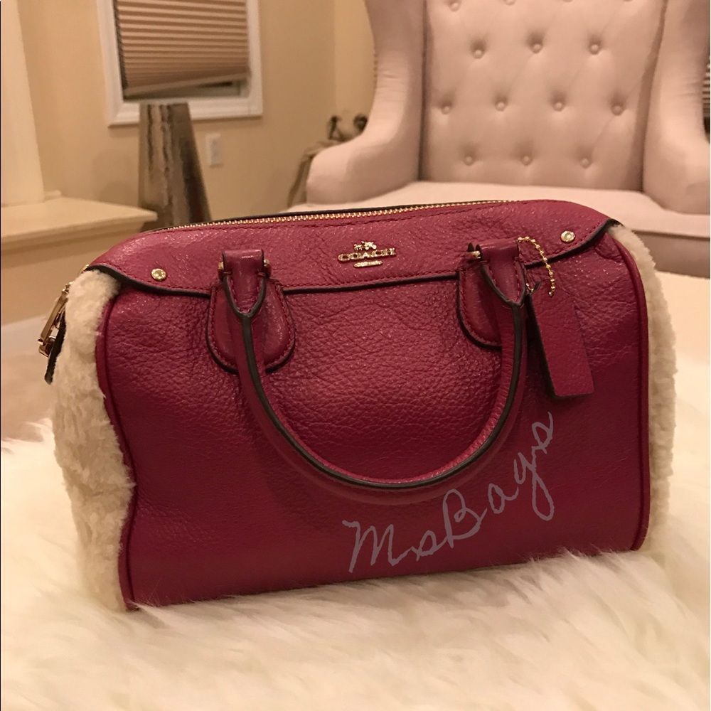 MINI BENNETT SATCHEL IN SHEARLING & LEATHER